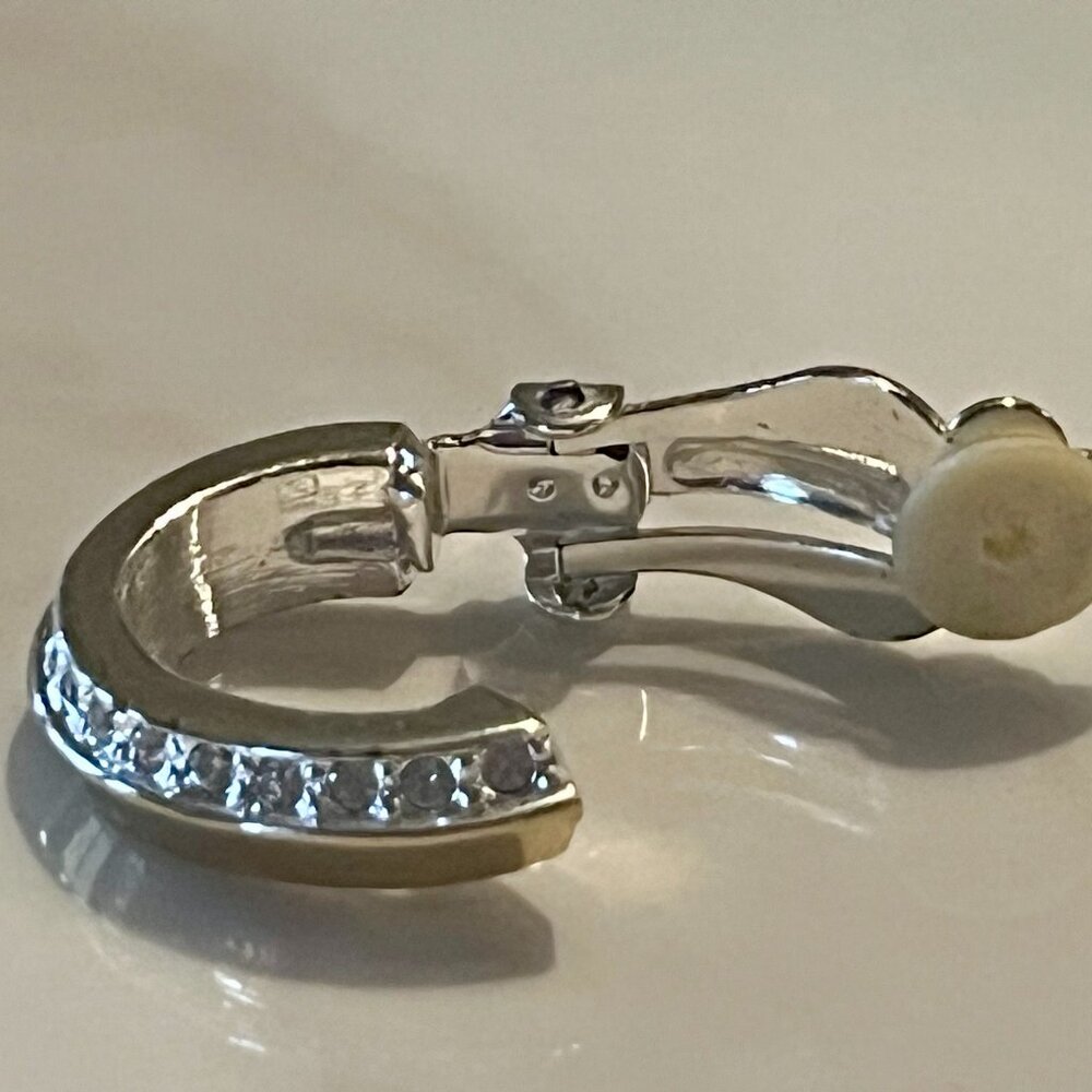 Givenchy Gold-Tone Vintage Hoop Earrings Crystals – COA Included - Picture 14 of 16